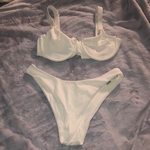 White Ribbed Bikini